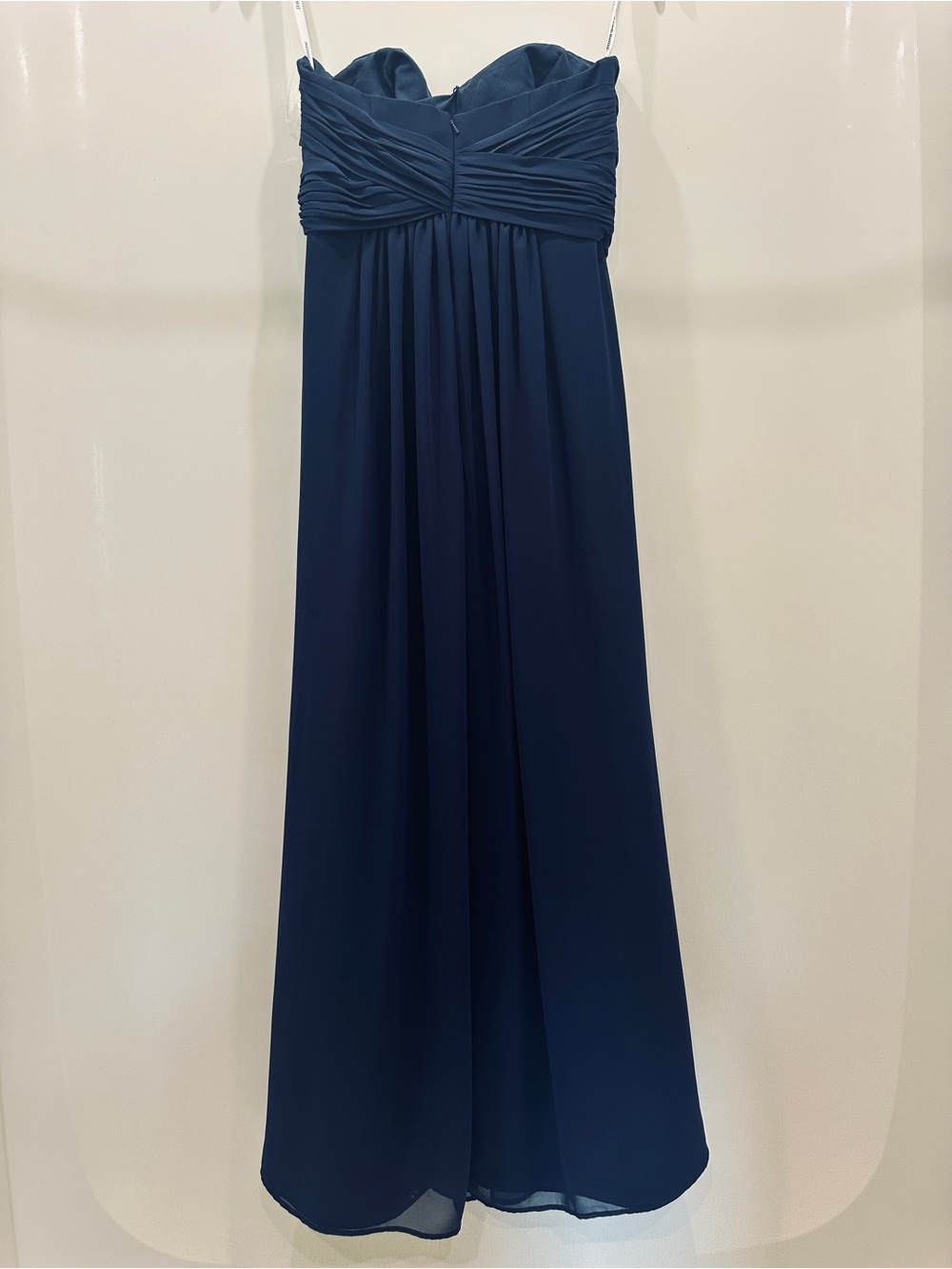🔥David's Bridal Strapless Navy Sweetheart A-Line Gown🔷 - Picture 5 of 6